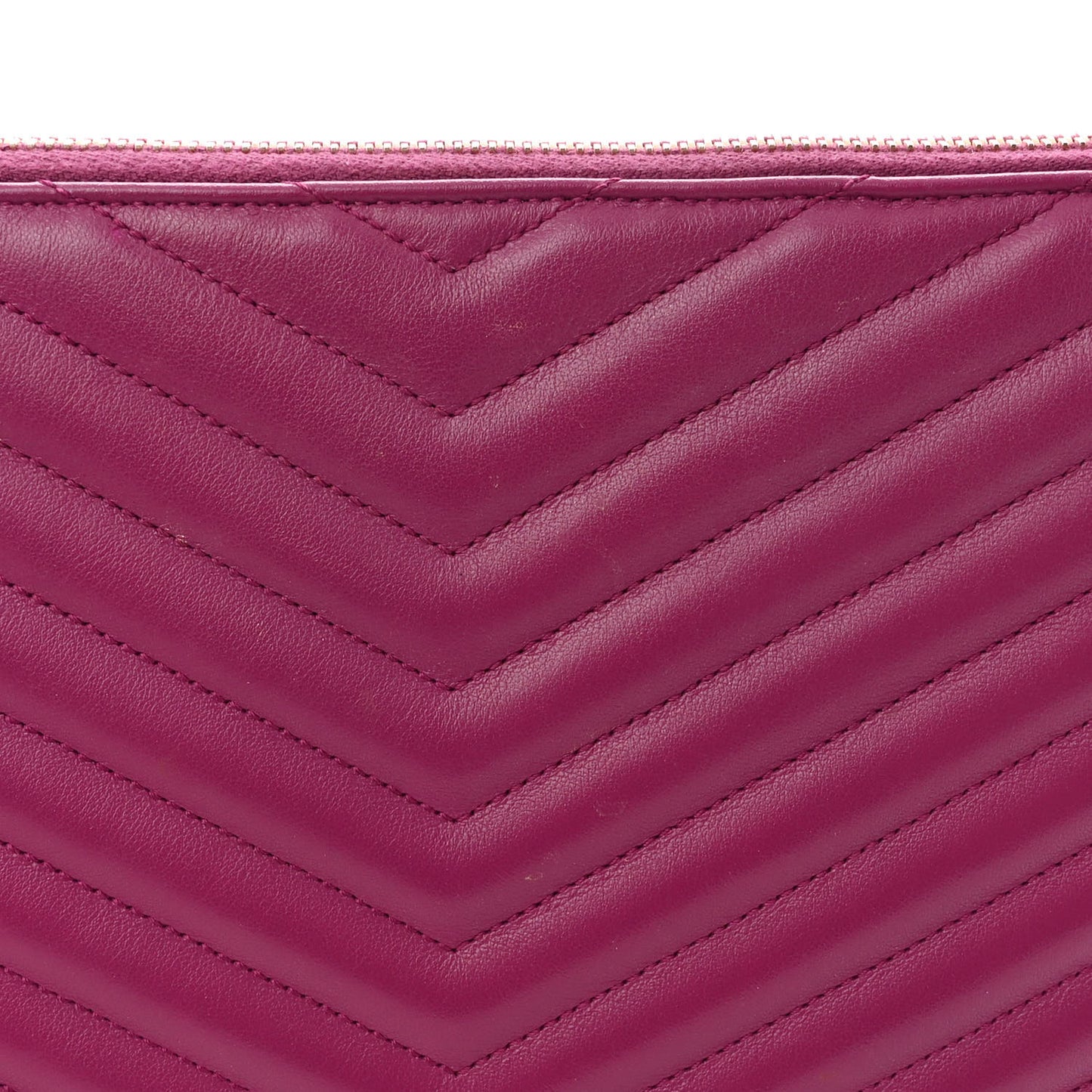 Calfskin Matelasse Chevron Monogram Document Holder Dark Grape