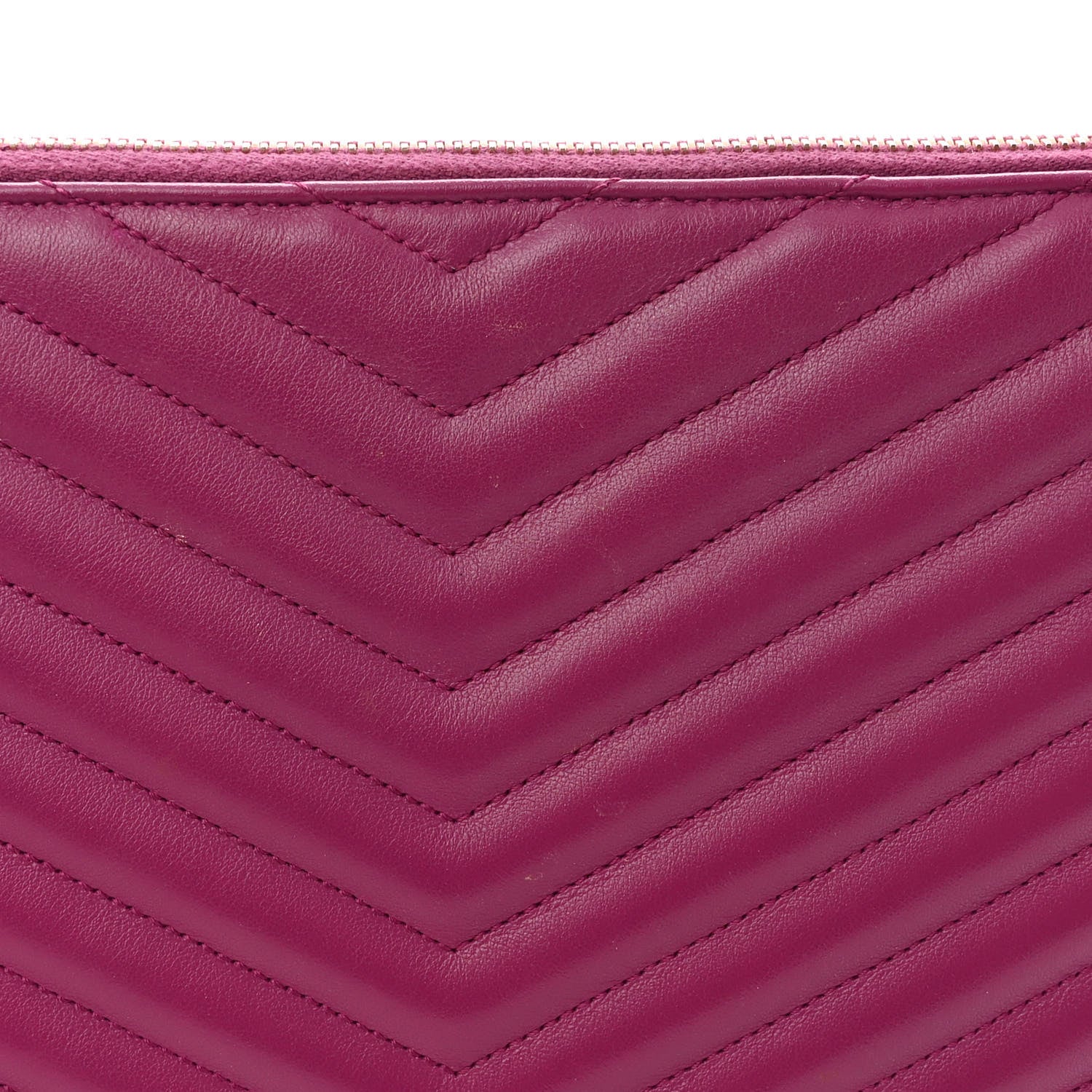 Saint Laurent Calfskin Matelasse Chevron Monogram Document Holder Dark Grape 12 of 14