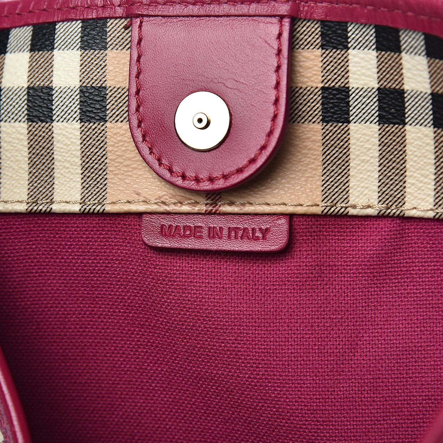 Haymarket Check Small Canterbury Tote Bright Rhubarb Pink