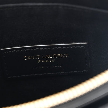 Saint Laurent Grain De Poudre Chevron Monogram Bill Pouch Black 6 of 8