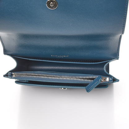 Saint Laurent Calfskin Monogram Sunset Chain Wallet Peacock 6 of 10