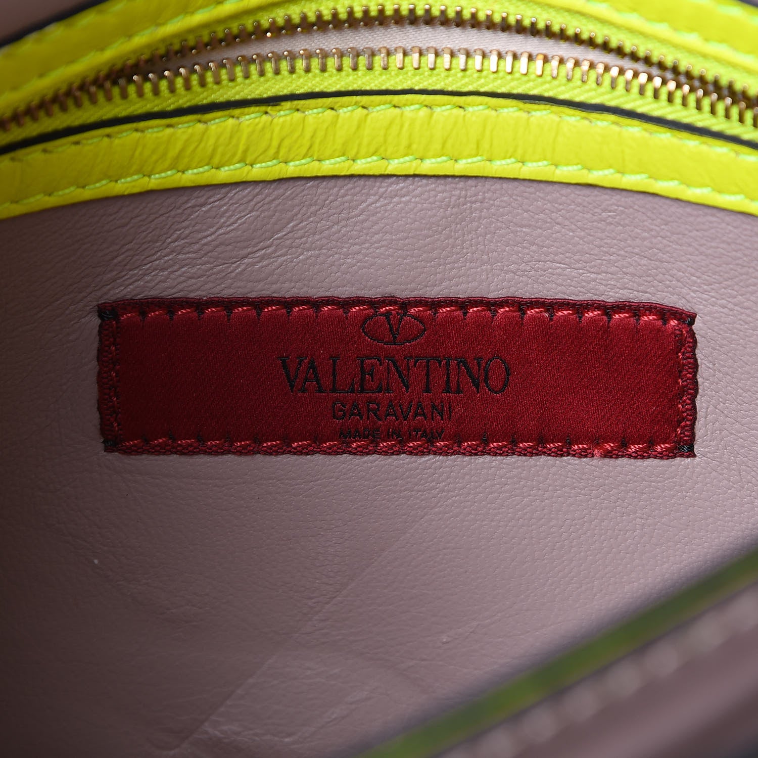 Valentino Garavani Nappa Rockstud Wristlet Clutch Yellow Fluo 5 of 9