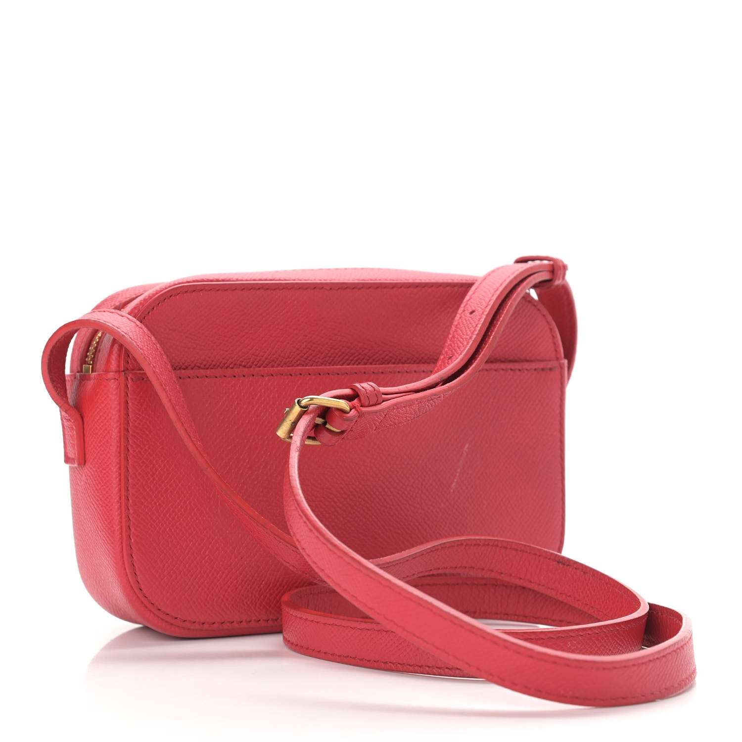 Balenciaga Signature Grained Calfskin Logo XS Ville Camera Bag Rouge Lantern Black 3 of 12