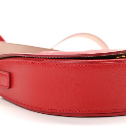 Salvatore Ferragamo Calfskin Gancio City Saddle Bag Red 8 of 9