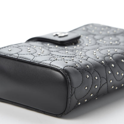 Chanel Lambskin Camellia Studded Clutch With Chain Black 5 of 11