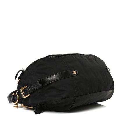 Prada Tessuto Nylon Jacquard Logo Aviator Satchel Black 3 of 17