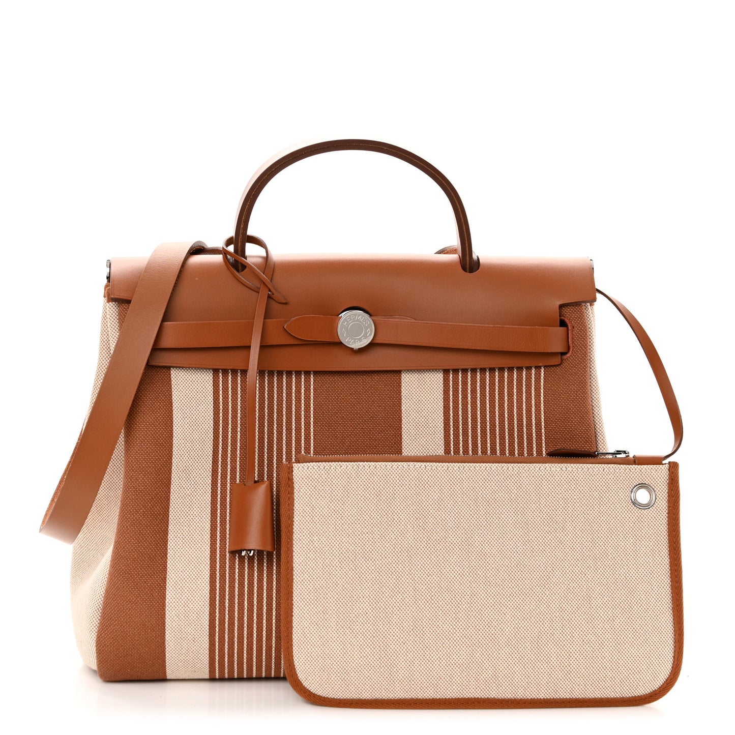 Vache Hunter Toile H Vibration Herbag Zip Retourne 31 PM Fauve Ecru Beige