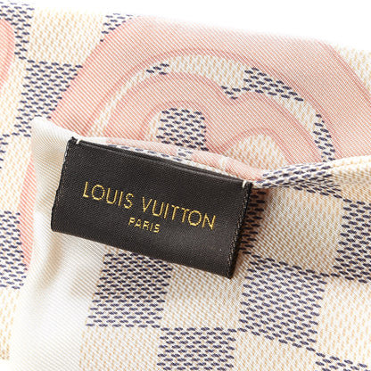 Louis Vuitton Silk Damier Azur Tahitienne Bandeau Rose Ballerine 5 of 5