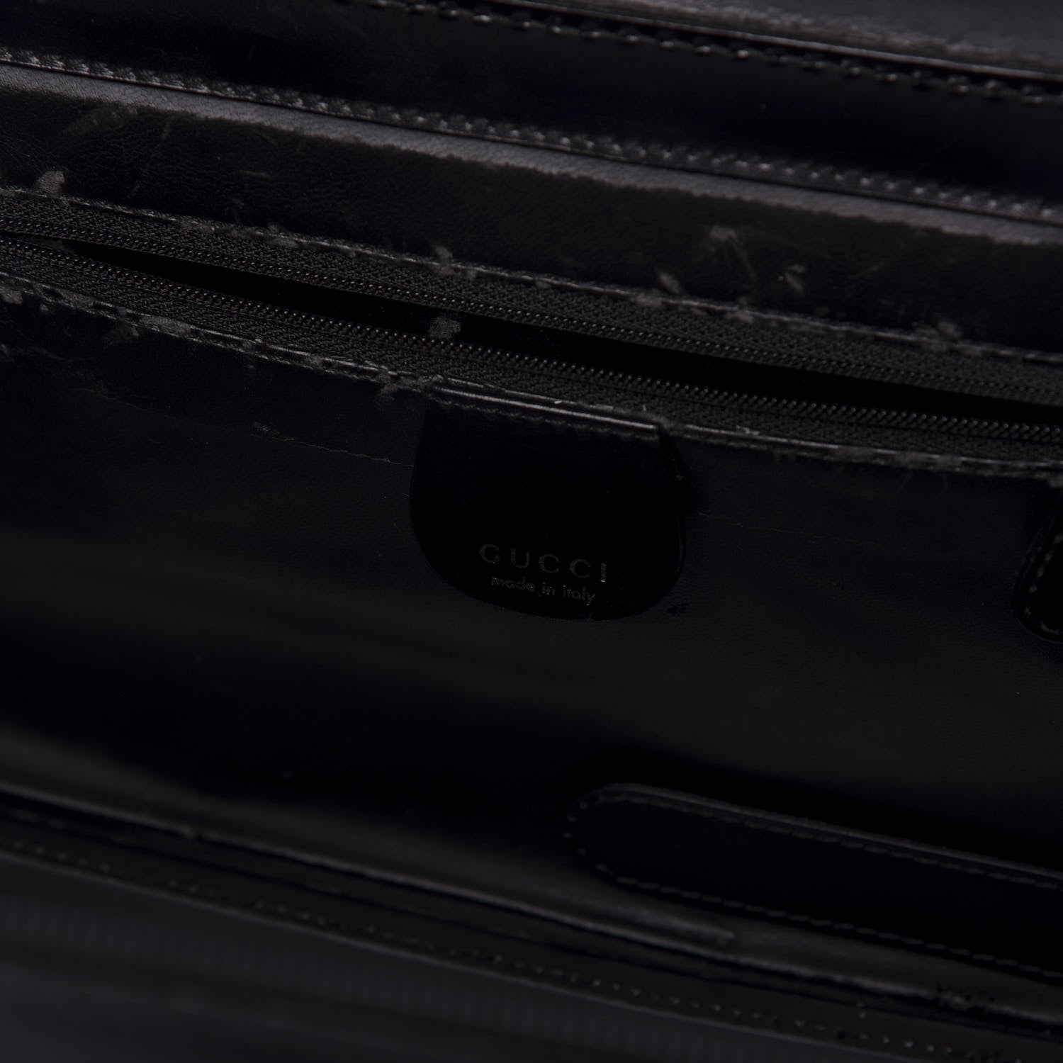 Gucci Patent Calfskin Bamboo Cosmetic Case Black 5 of 13