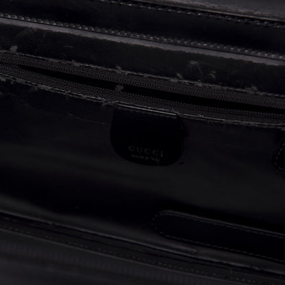 Gucci Patent Calfskin Bamboo Cosmetic Case Black 5 of 13