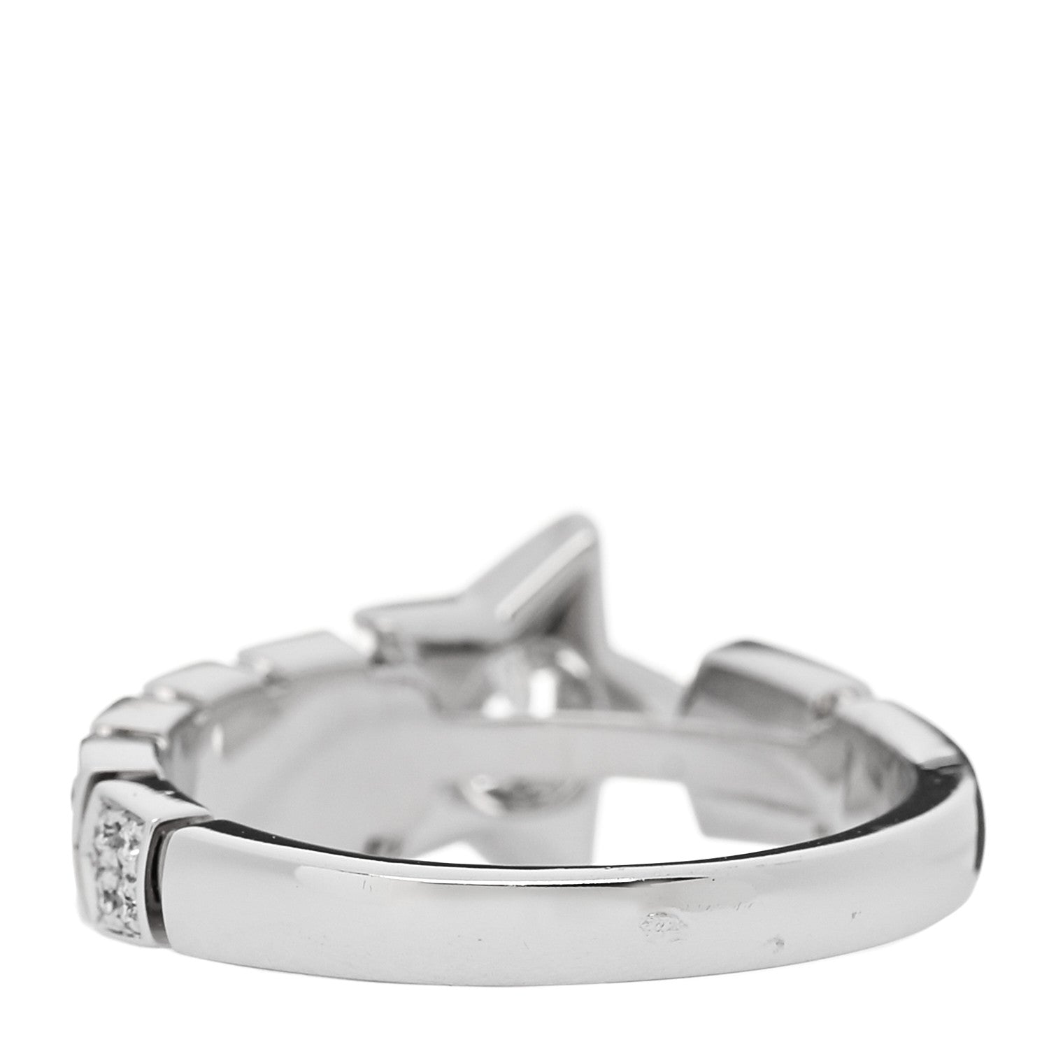 Chanel 18K White Gold Diamond Comete Chevron Ring 53 6.5 4 of 6