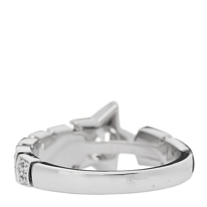 Chanel 18K White Gold Diamond Comete Chevron Ring 53 6.5 4 of 6