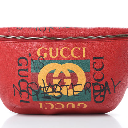 Gucci Grained Calfskin Coco Capitan Logo Belt Bag Hibiscus Red 8 of 10