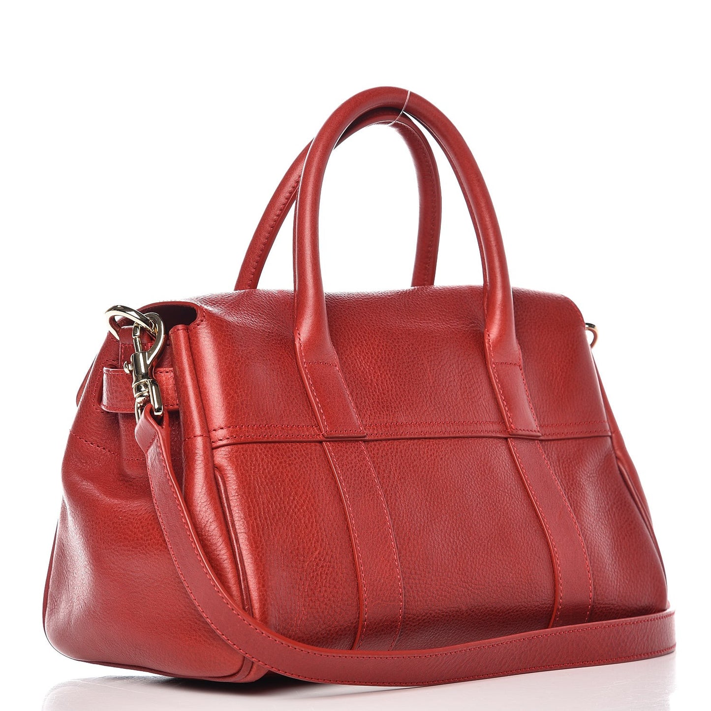 Natural Leather Small Bayswater Poppy Red