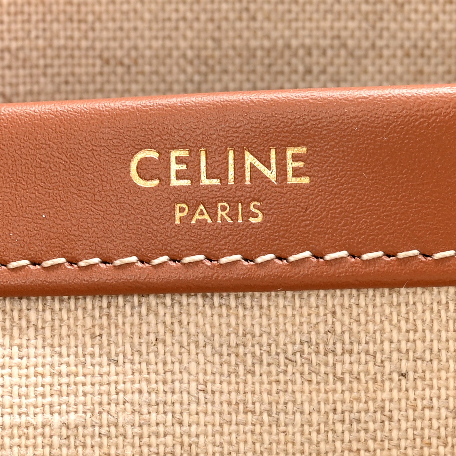 Celine Jacquard Striped Large Cabas Thais White Brown 6 of 11