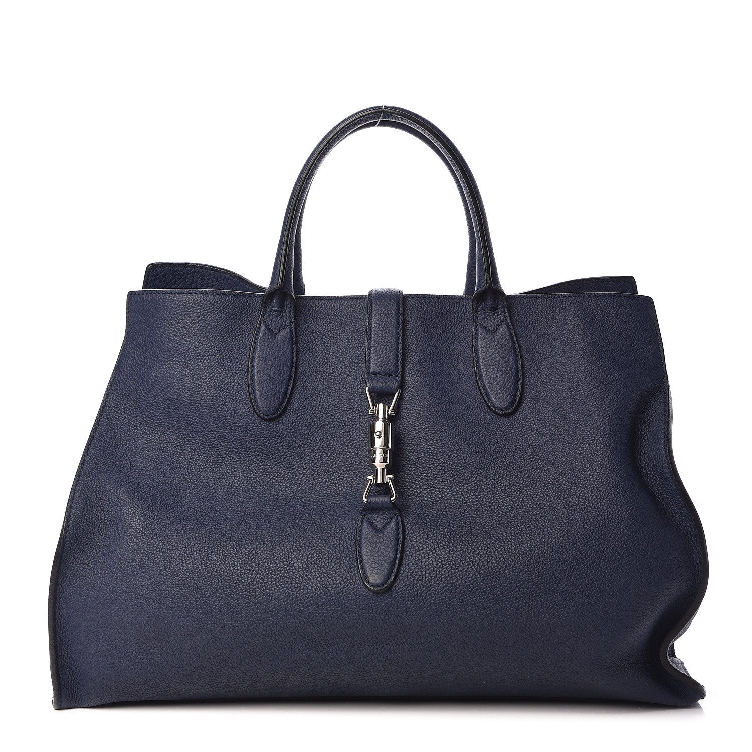 Gucci Soft Calfskin Medium Jackie Top Handle Bag Classic Blue Marine 1 of 15