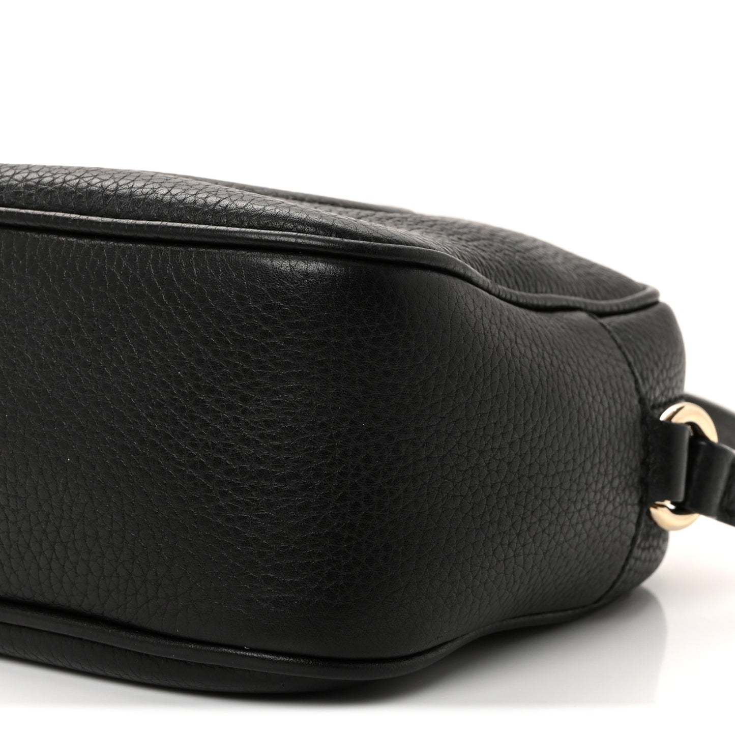 Pebbled Calfskin Small Soho Disco Bag Black