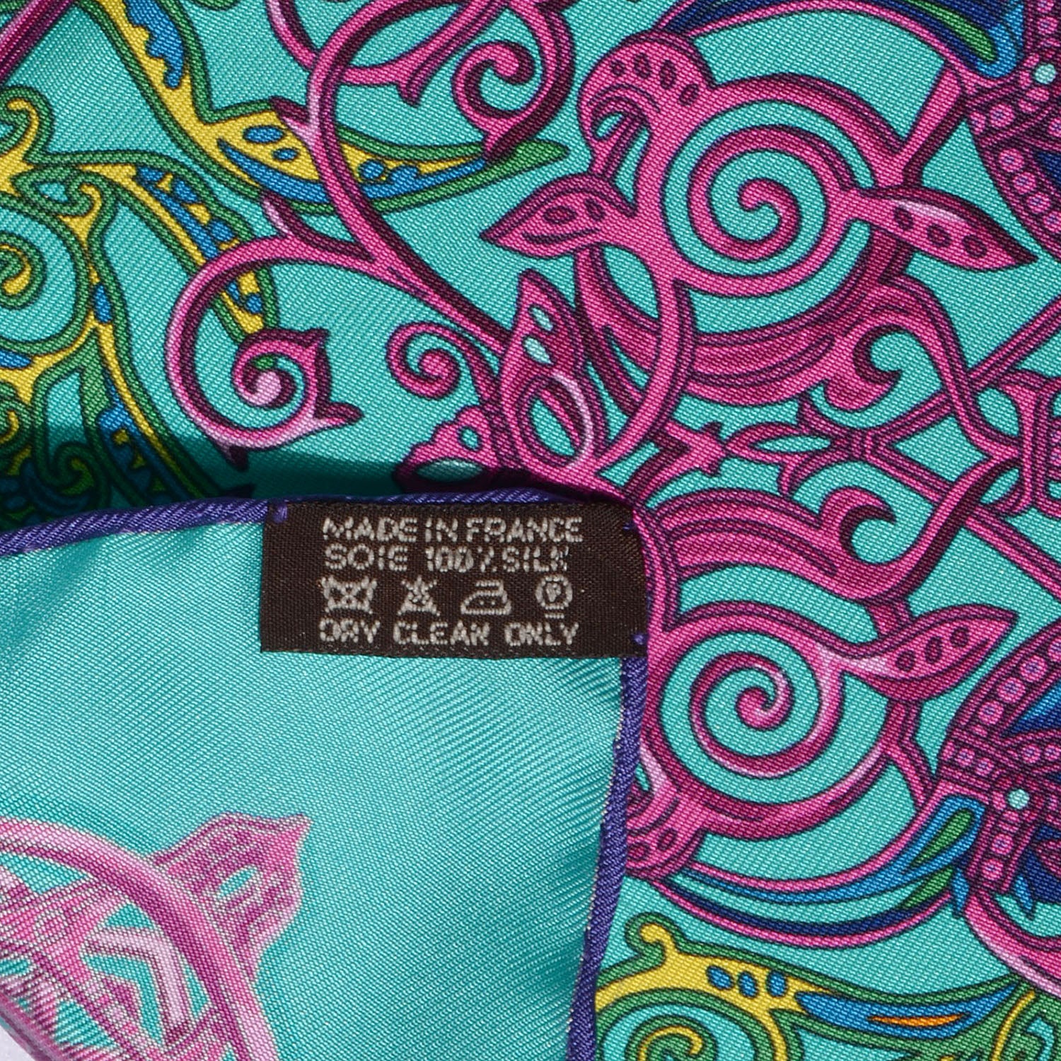 Hermes Silk La Charmante Aux Animaux Pocket Square 7 of 7