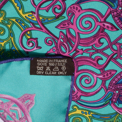 Hermes Silk La Charmante Aux Animaux Pocket Square 7 of 7