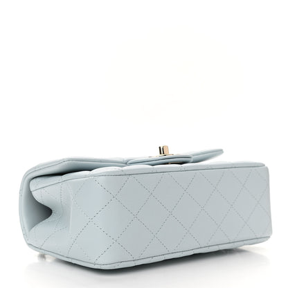 Chanel Lambskin Quilted Mini Top Handle Rectangular Flap Light Blue 4 of 11