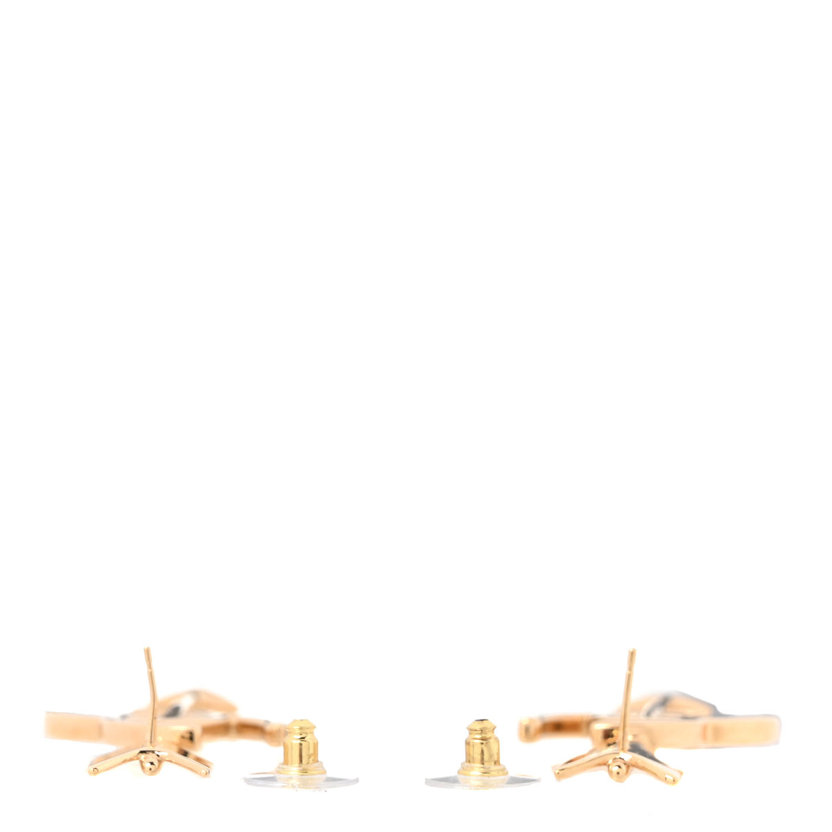Metal CC Arrow Stud Earrings Gold
