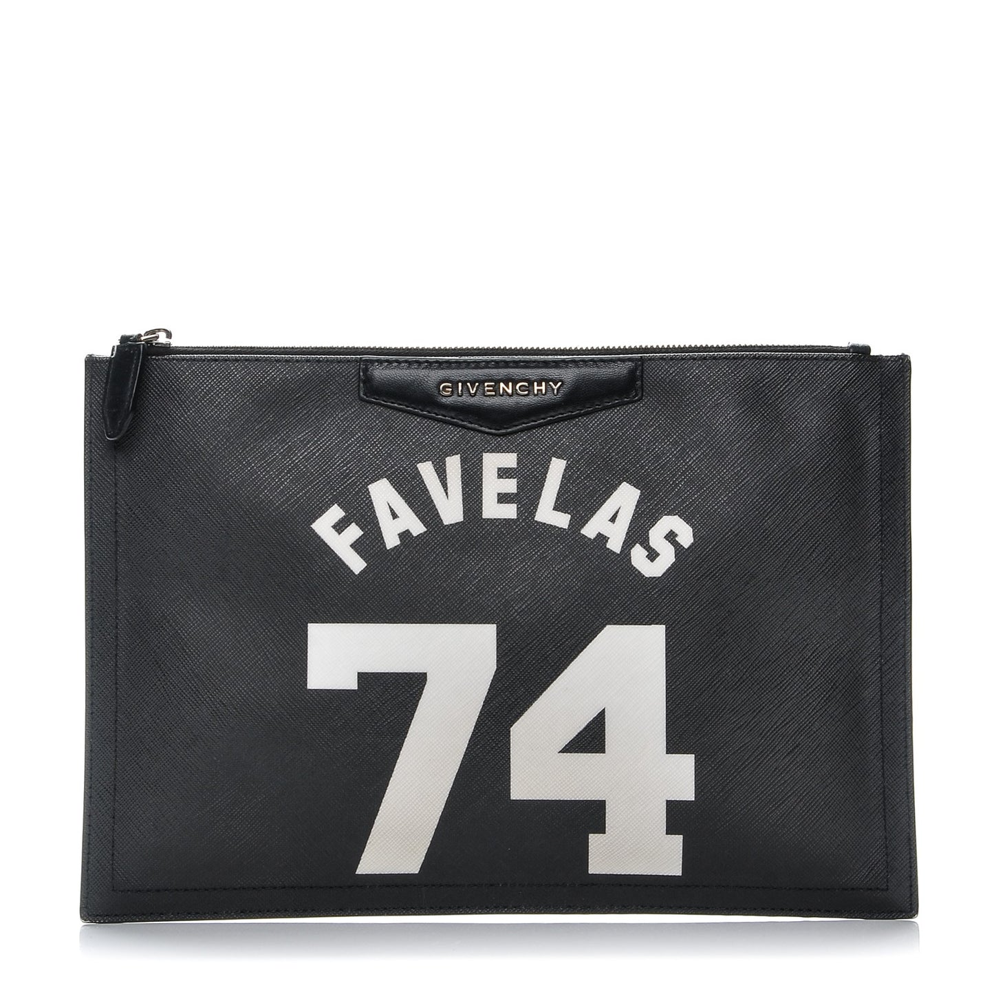 Textured Coated Canvas Favelas Medium Antigona Pouch Black
