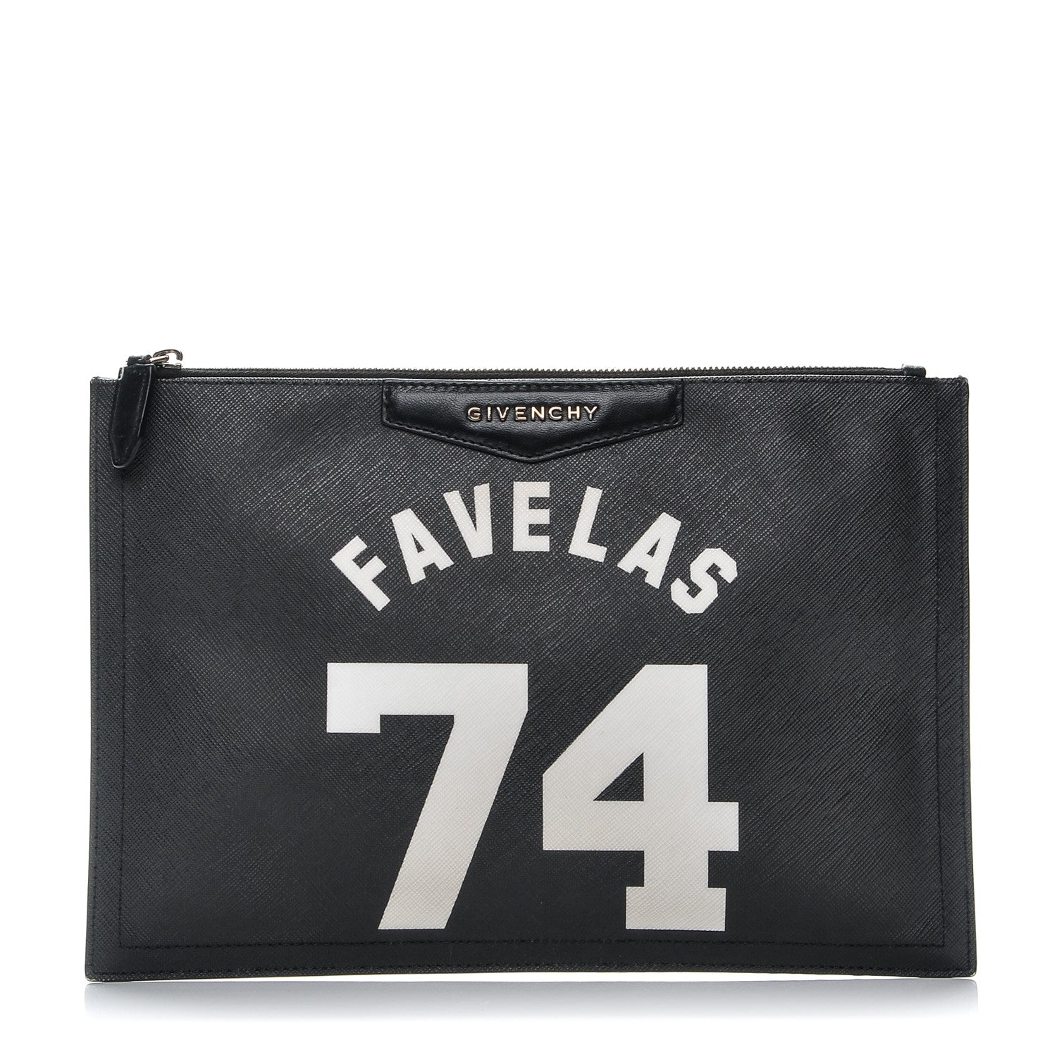 Givenchy Textured Coated Canvas Favelas Medium Antigona Pouch Black 1 of 9