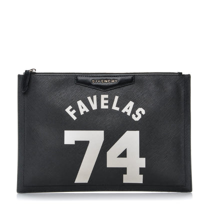 Givenchy Textured Coated Canvas Favelas Medium Antigona Pouch Black 1 of 9