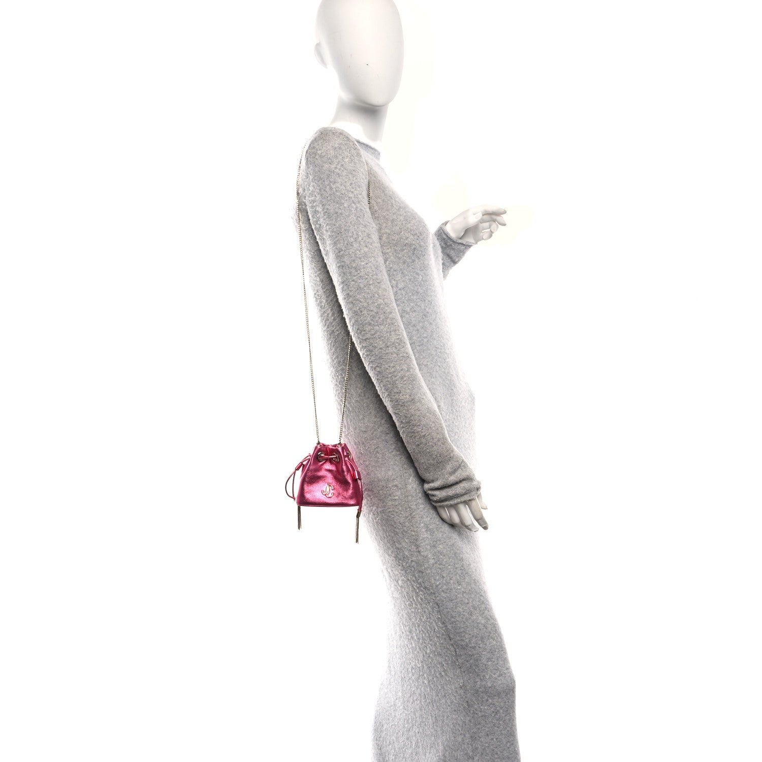 Jimmy Choo Metallic Nappa Mini Marcheline Shoulder Bag Peony 3 of 21