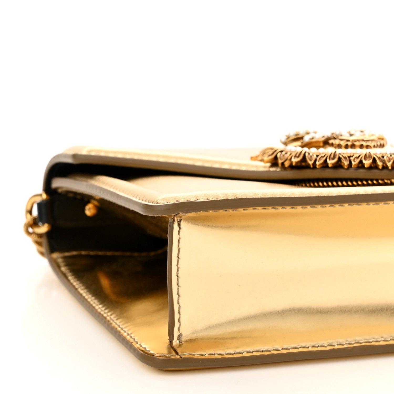 Dolce & Gabbana Metallic Nappa Small Devotion Envelope Top Handle Bag Gold 8 of 10