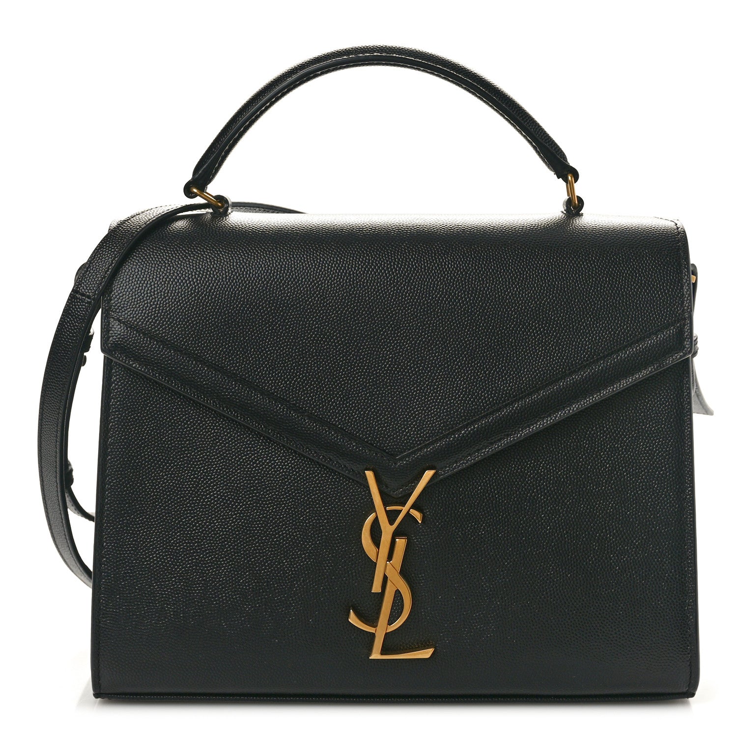Saint Laurent Grain de Poudre Medium Classic Monogram Cassandra Top Handle Black Rouge Legion 1 of 13
