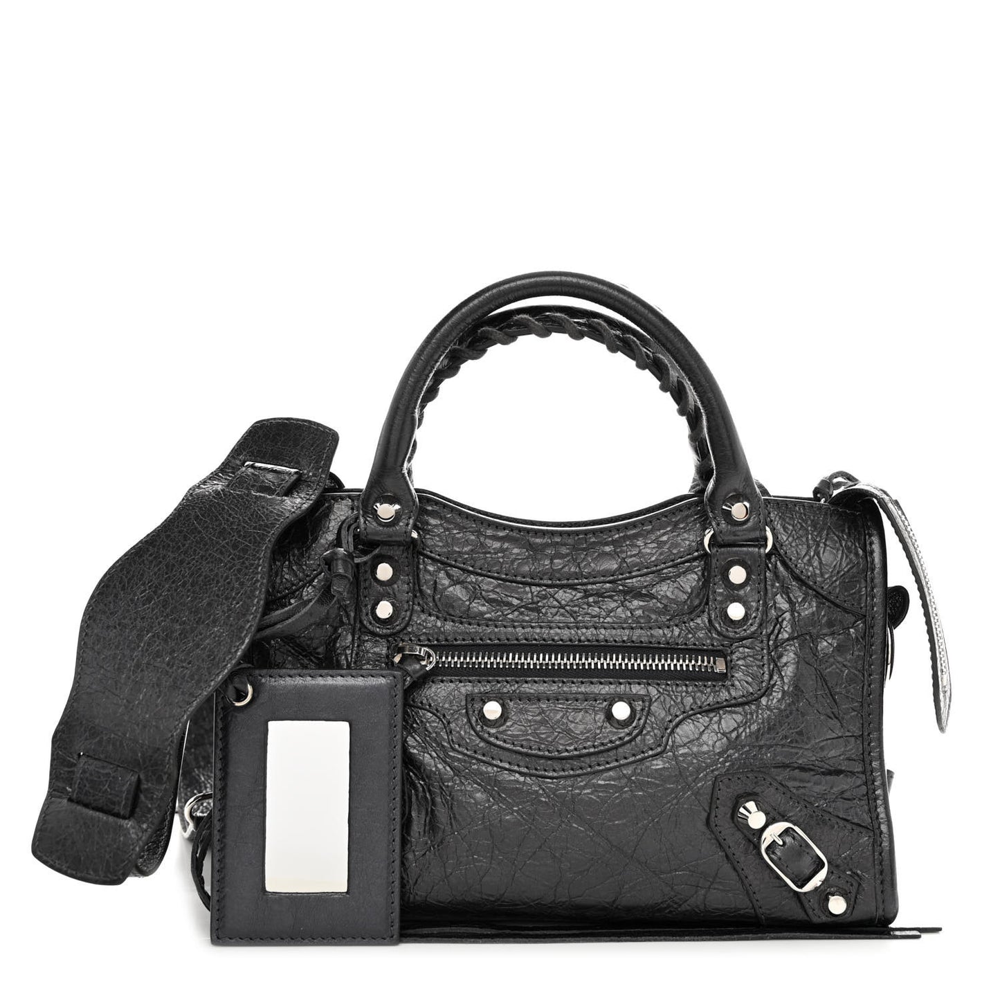 Agneau Classic Silver Hardware Mini City Anthracite