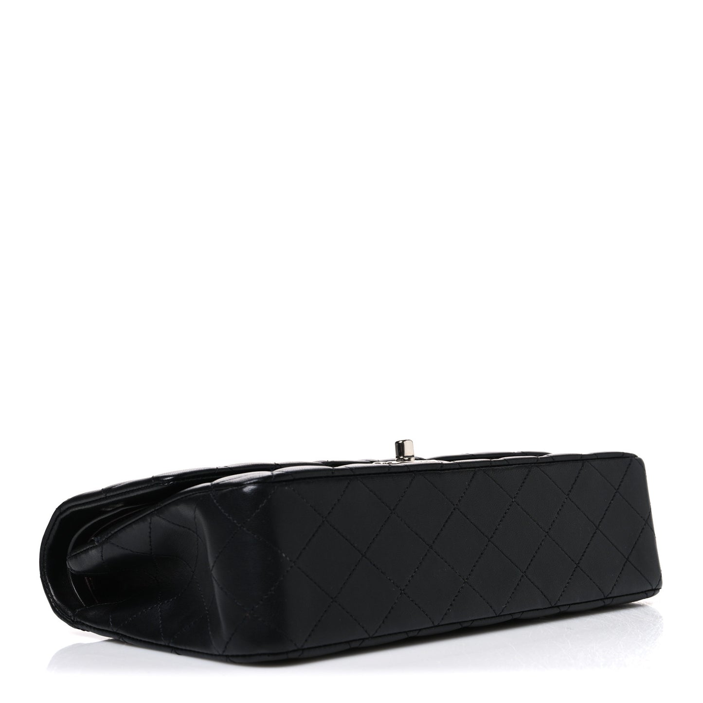 Lambskin Quilted Medium Double Flap Black