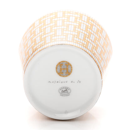 Hermes Porcelain Mosaique Au 24 Porcelain Candle Tumbler Gold 5 of 7