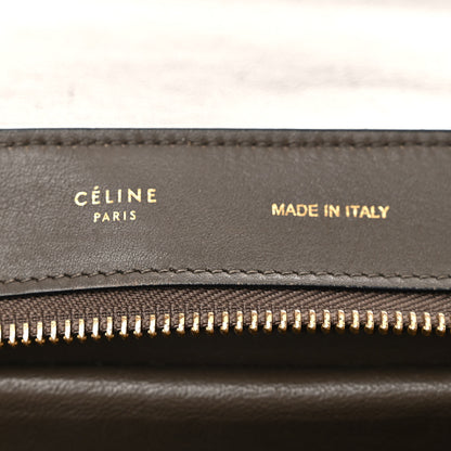 Celine Crocodile Embossed Calfskin Suede Medium Trapeze Taupe 6 of 10