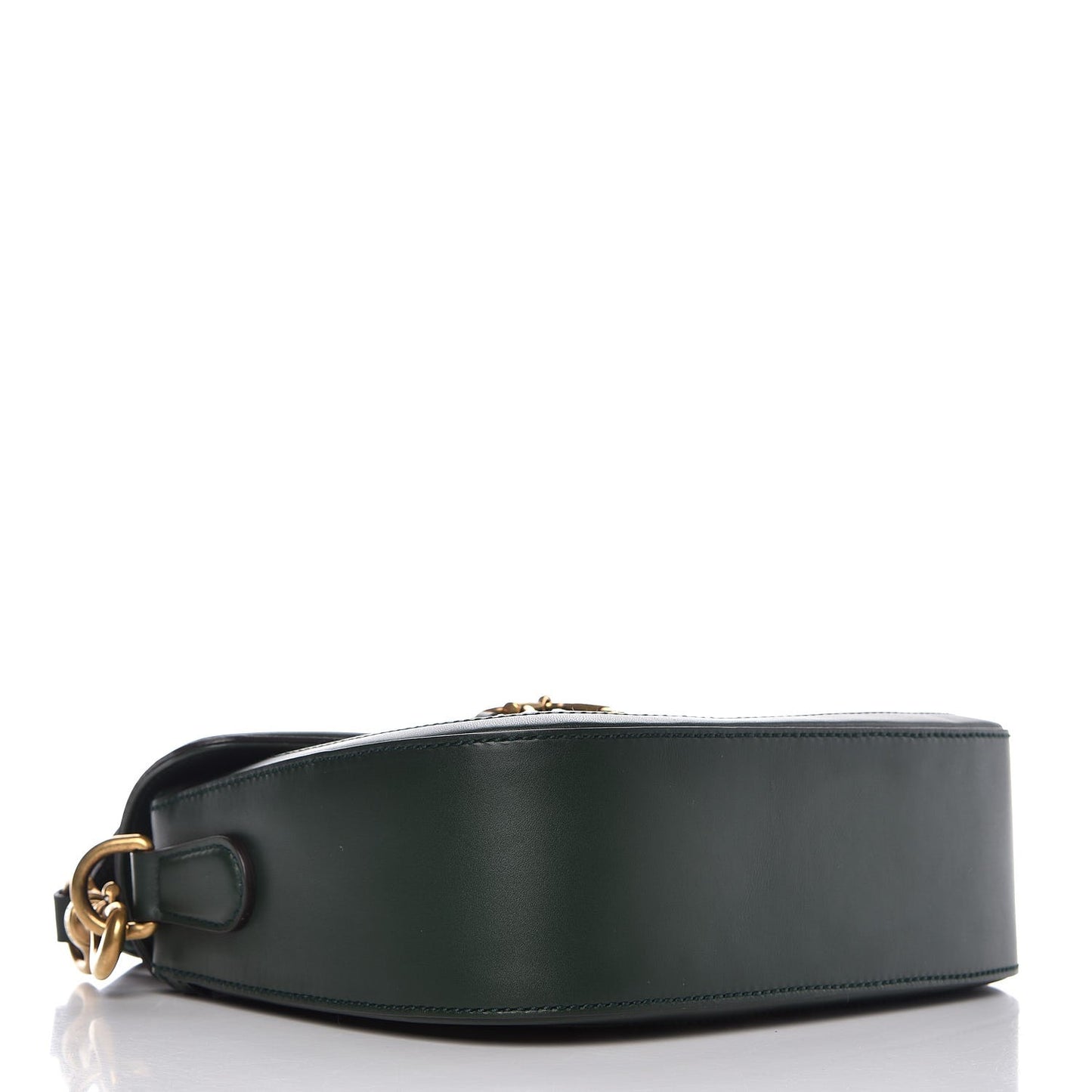 Monogram Calfskin Medium Lady Web Shoulder Bag Beige Green