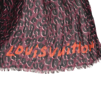 Louis Vuitton Cashmere Silk Leopard Etole Stole Dark Pink 2 of 3