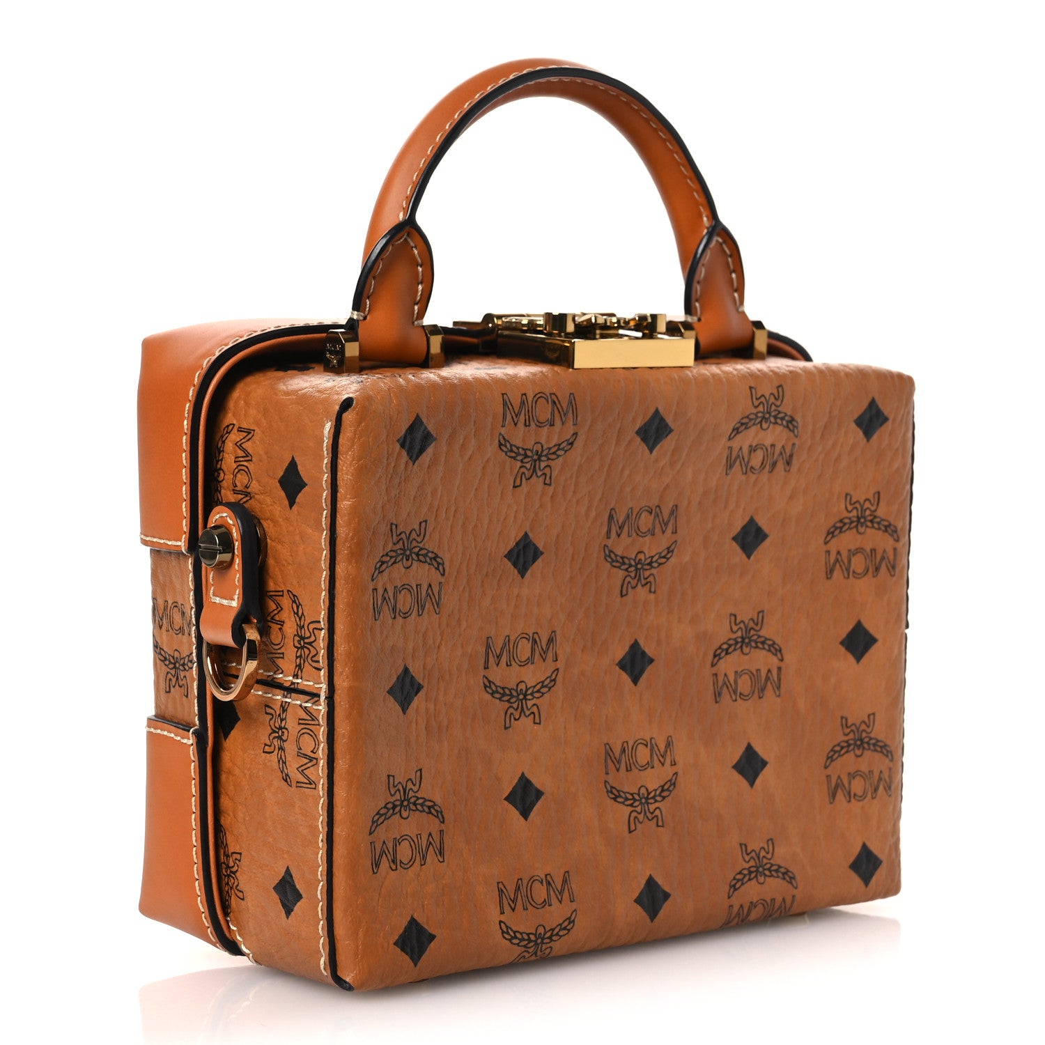 MCM Visetos Soft Berlin Crossbody Cognac 3 of 12