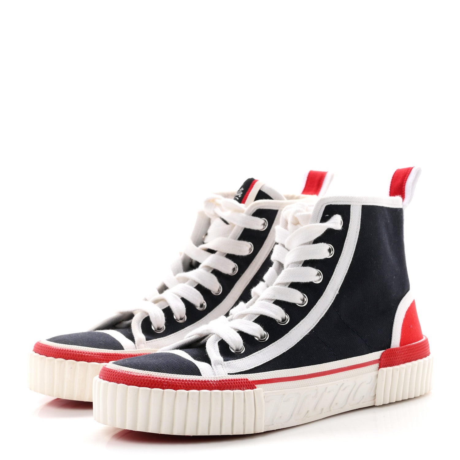 Christian Louboutin Olona Canvas Womens Pedro Flat Sneakers 35 Blue White 4 of 8