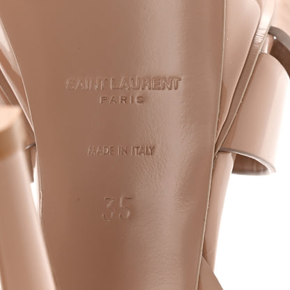 Saint Laurent Patent Tribute 105 Platform Sandals 35 Nude Powder 6 of 14