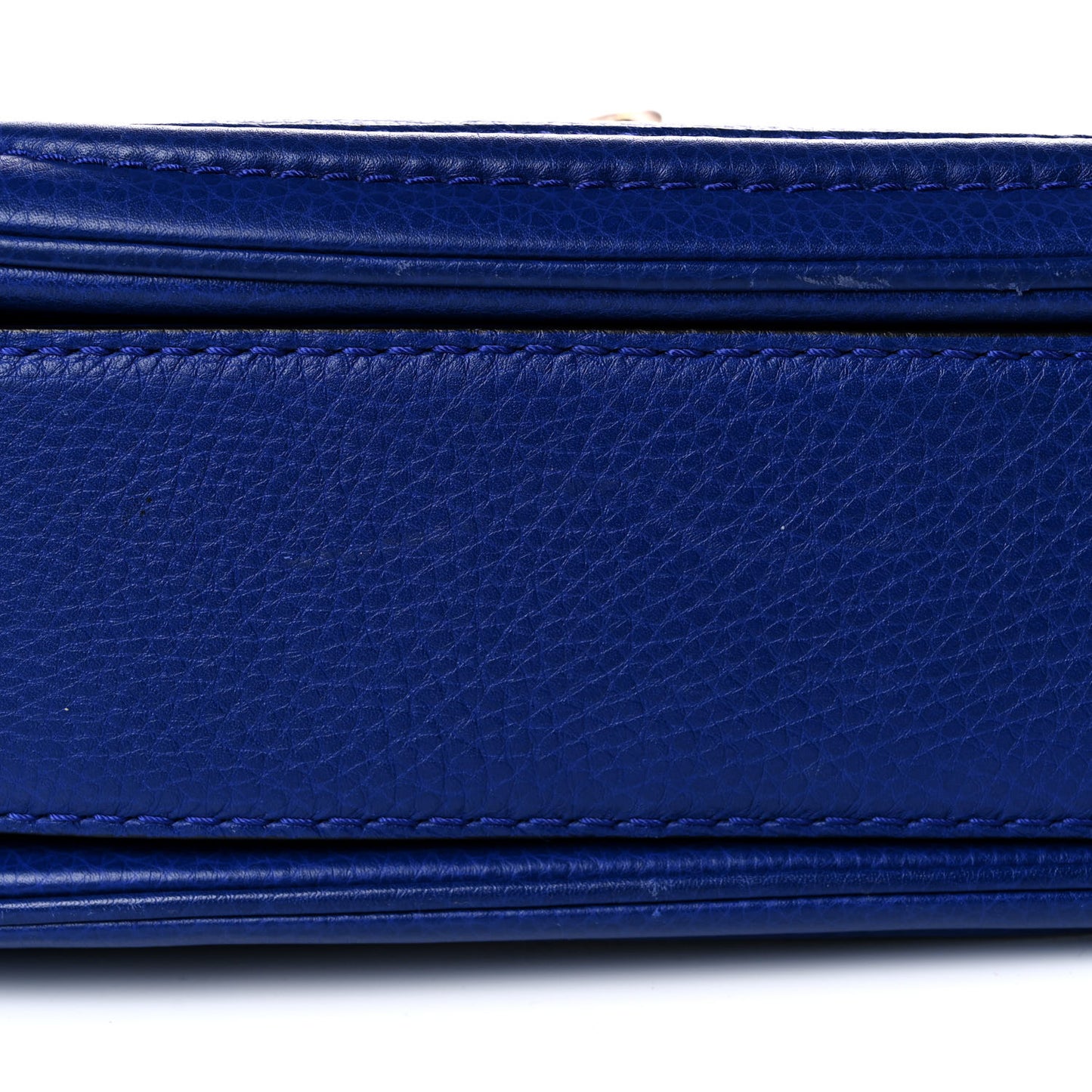 Calfskin Medium New Bamboo Top Handle Bag Blue