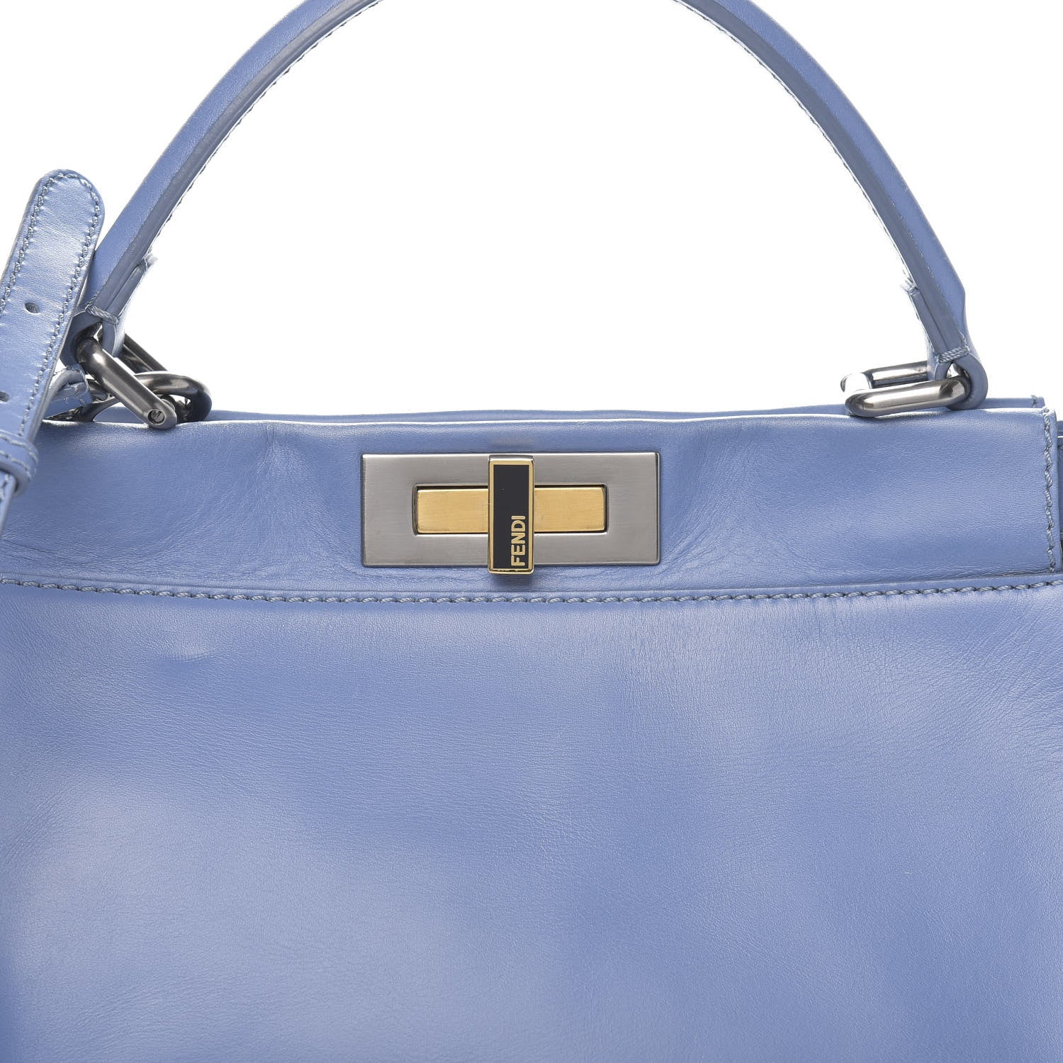 Fendi Vitello Suede Medium Peekaboo Iconic Satchel Ortensia Black 13 of 13