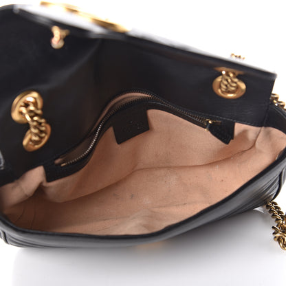 Gucci Calfskin Matelasse Small GG Marmont Shoulder Bag Black 5 of 13