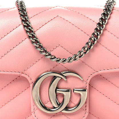 Gucci Calfskin Matelasse Super Mini GG Marmont Shoulder Bag Wild Rose 8 of 10