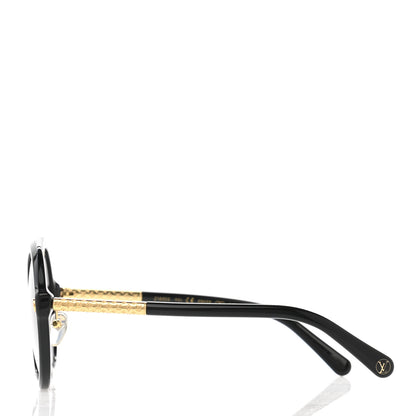 Louis Vuitton Acetate Round Sunglasses Z1052E Black 3 of 9