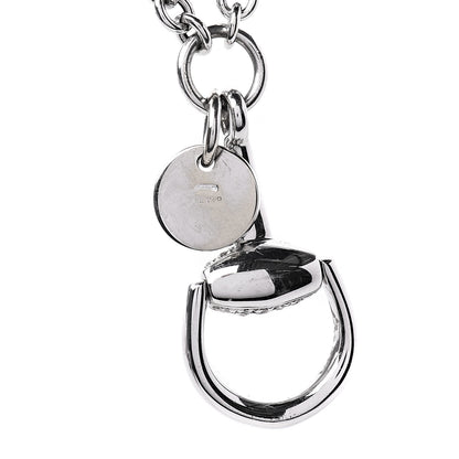 Gucci 18K White Gold Diamond Horsebit Pendant Necklace 6 of 7