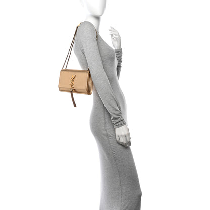Saint Laurent Metallic Calfskin Small Classic Monogram Kate Tassel Satchel Gold 2 of 10