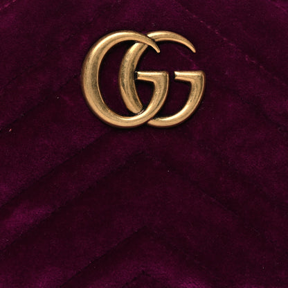 Gucci Velvet Matelasse GG Marmont Belt Bag Fuchsia 85 34 Violet Cyclamen 10 of 15