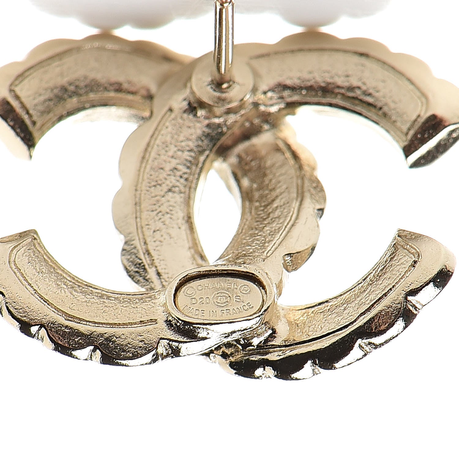 Chanel Pearl Queen of France CC Earrings Gold 4 of 5