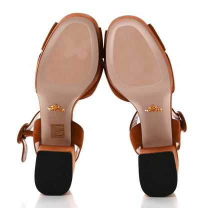 Prada Camoscio Crisscross Platform 25/85mm Sandals 38 Palissandro 5 of 8